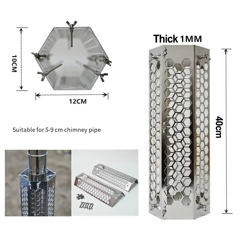 Outdoor Chimney Net Camping Hot Tent Wood Stove Approx. 40*12*12cm Chimneys Of 5cm-10cm Chimney Protection Device