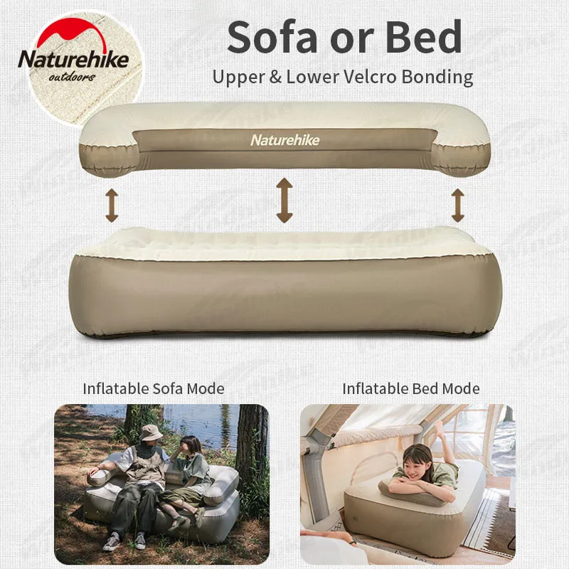 Naturehike 2 In 1 Air Sofa Inflatable Sofa TPU Removable Camping Bed Outdoor Sleeping Mattress Multifunction Travel Couch