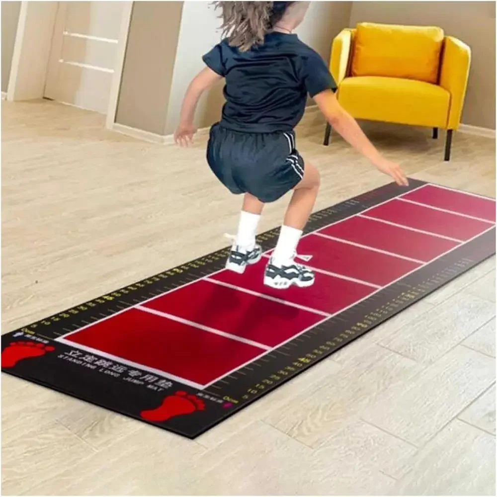 Indoor Long Jump and Exercise Mat for Kids, Non-Slip Measuring Mat for Home Workouts and Training