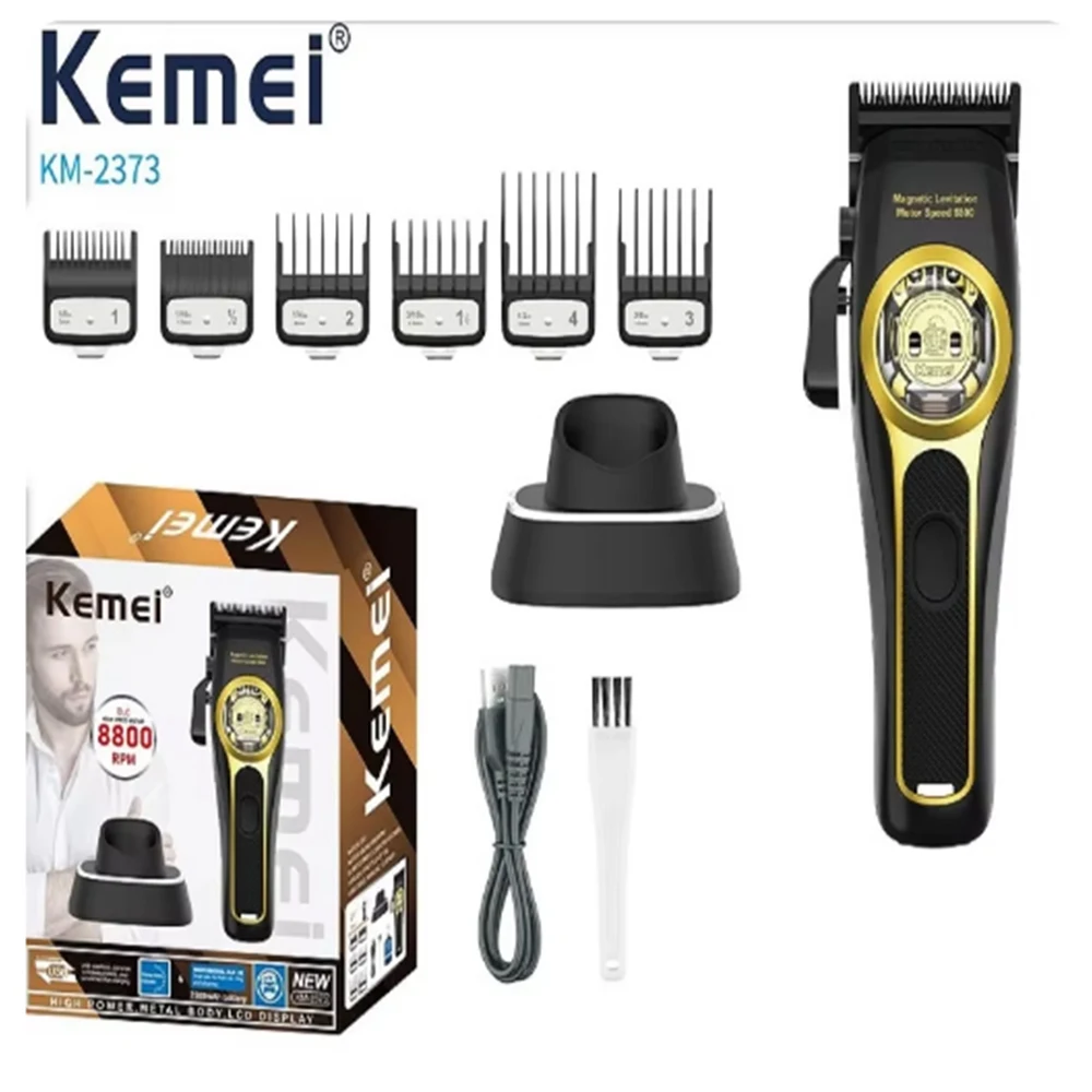 

Kemei Professional Hair Clipper Magnetic Levitation Motor 8800 Rpm Charging Base Hair Clipper Men's Hair Clipper KM-2373