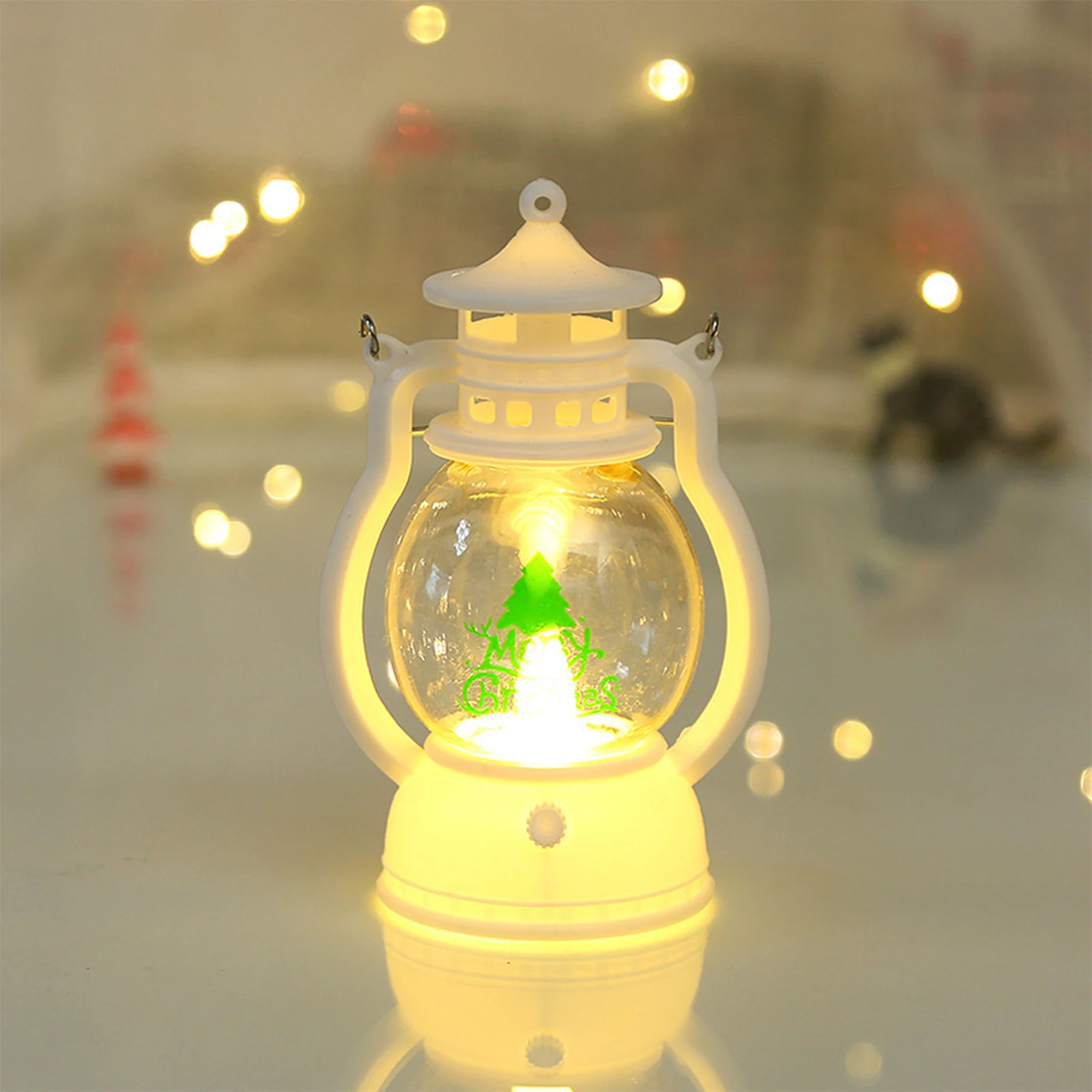 Christmas Lantern LED Lights Smokeless Flameless LED Electronic Oil Lamp New Year Bedroom Decor