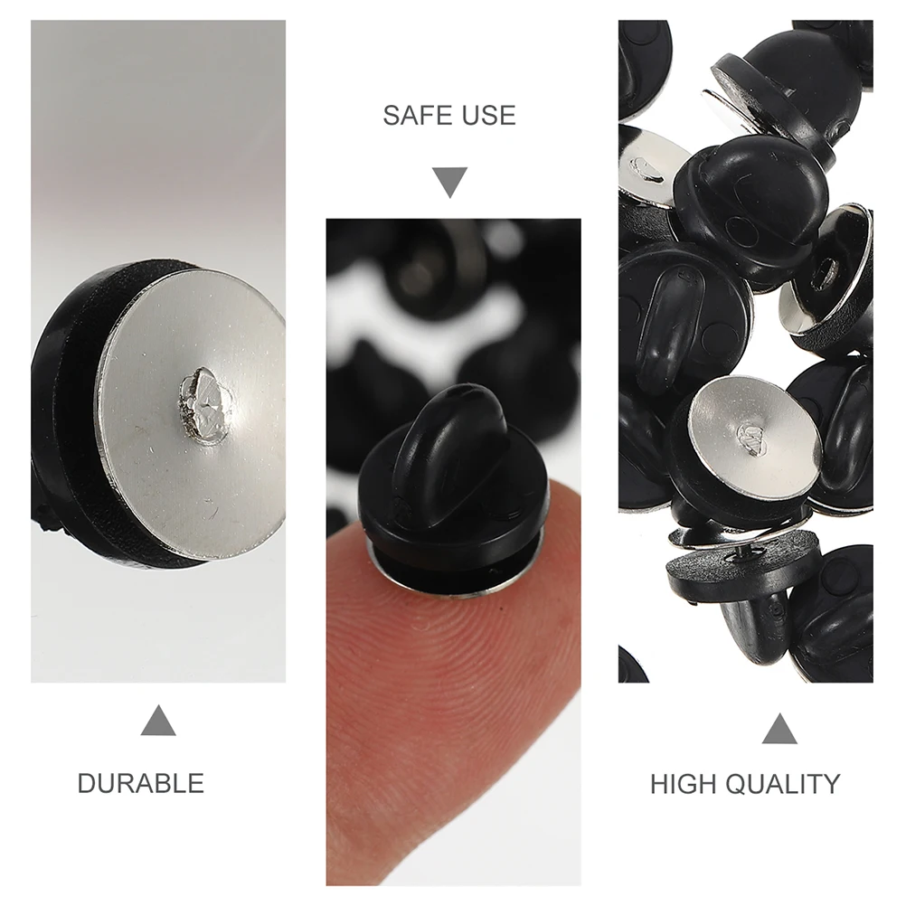 

100 pcs Plastic Big Base Brooch Clutch Durable Badge Tacks Pin Backs Easy Install Diy Crafts Supplies Replacement For Name Tags