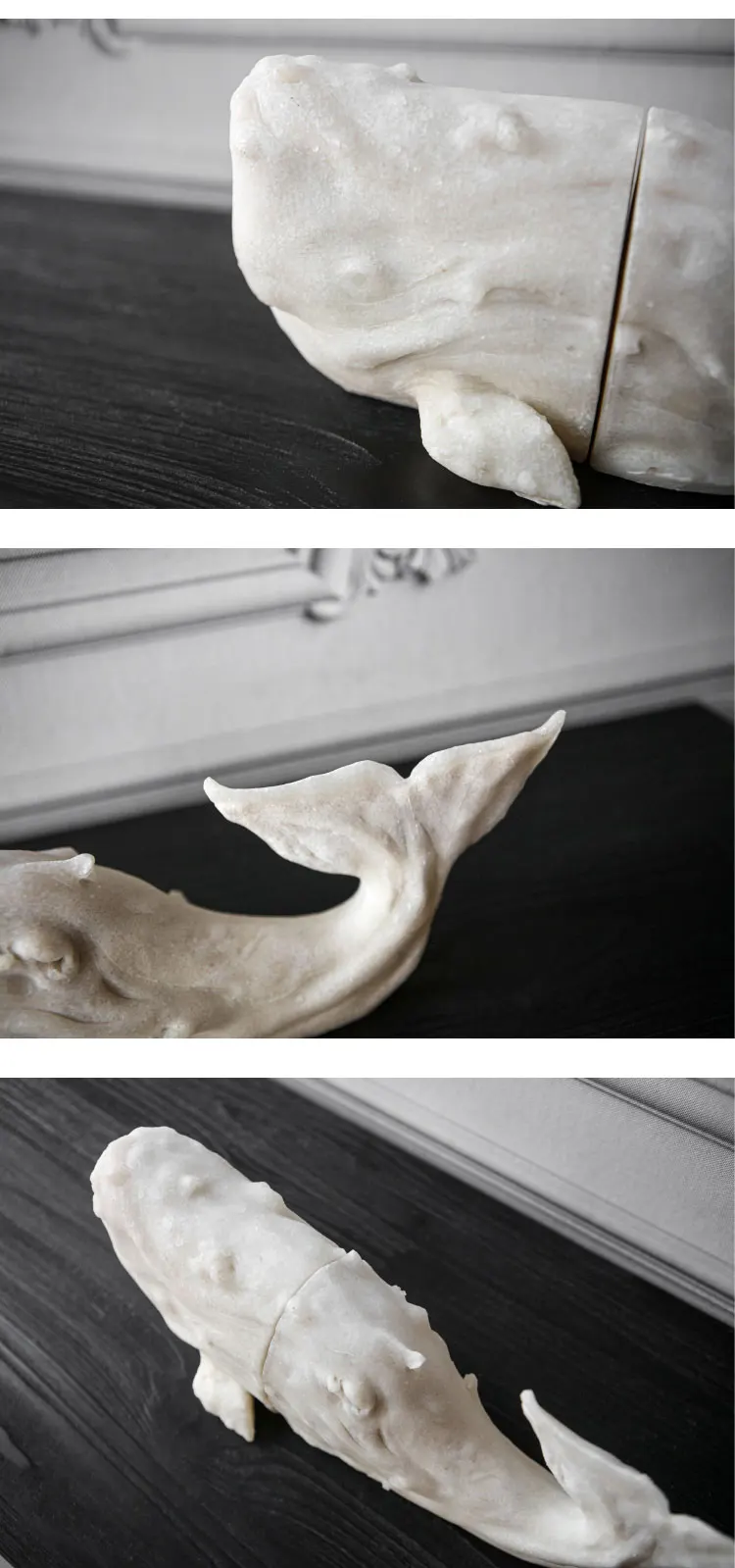 Modern Whale Book Leaning Decorative Resin Crafts Newl House Villa Office Home Study Desktop Creative Bookends Ornaments