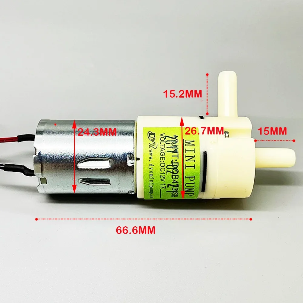 Мини 370 Самовсасывающий водяной насос DC 12 В Маленький электрический мембранный насос 0,9 л/мин Угольная щетка Низкий уровень шума Длительный срок службы