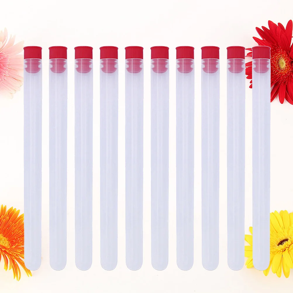 

10Pcs Plastic Clear Storage Bottles Needle Organizer Red Lid Durable Containers Beads DIY Craft Supplies Holder