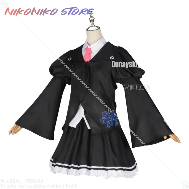Anime Galgame Sakura No Uta Cosplay Misakura Rin Costume JK School Uniform Kawaii Black Mini Dress Sweet Goth Lolita Halloween - view 5