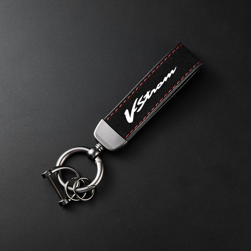 High-Grade Leather Suede Keychain Motorcycle Keyring For Suzuki Vstrom 650 1000 v-strom 1050 xt DL650 DL1000 dl250 vstrom650