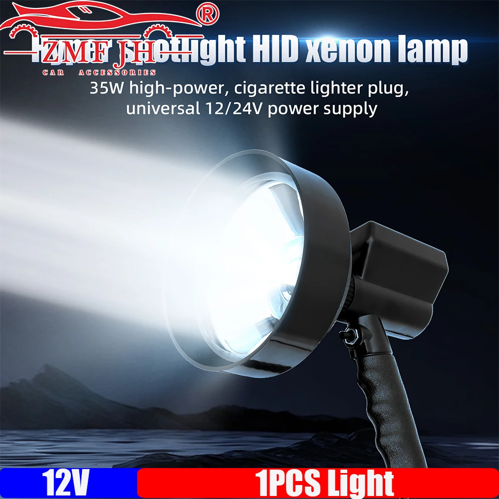 ZMFJH 4/7/9inch Handheld Lamp 12V 35W HID Portable Spotlights Hunting Fishing Spotlight Outdoor Camp Boat Hanging Night Lighting
