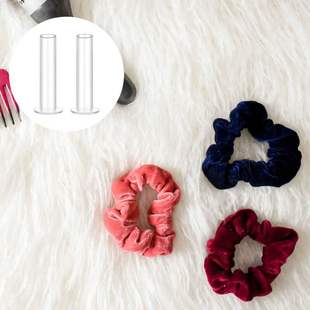 2Pcs Hairband Display Rack Transparent Acrylic Storage Holder Hair Ring Organizer Desktop Hair Rope Stand Hairband Holder