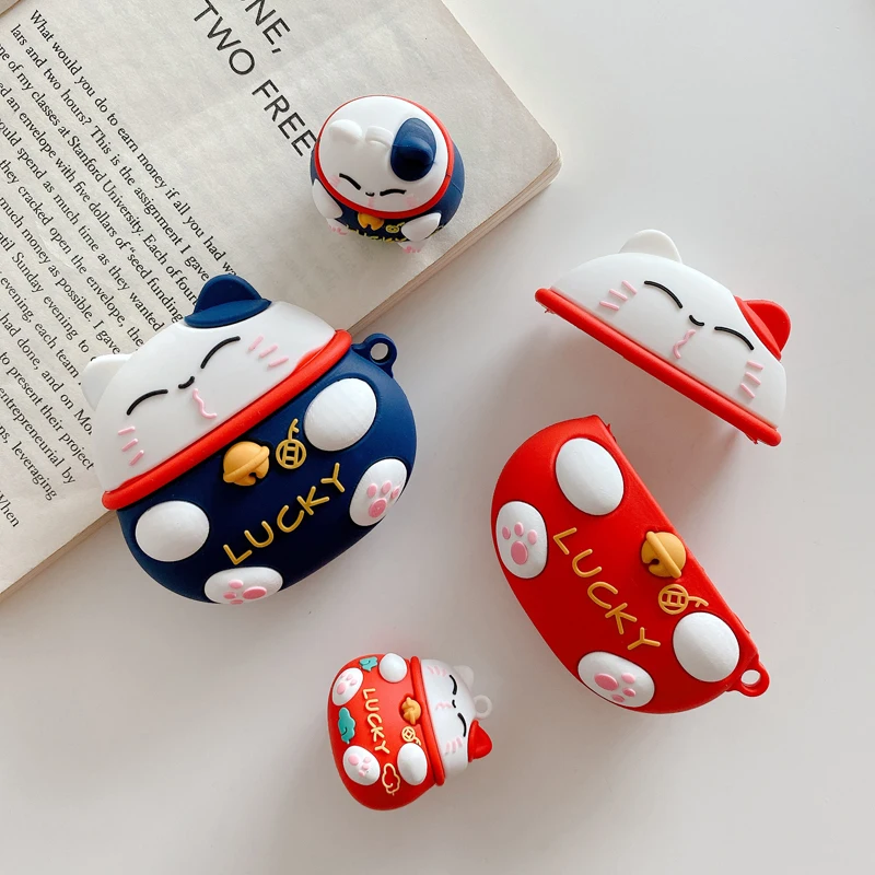 Силиконовый чехол Lucky Cat с милым мультяшным аниме для HUAWEI FreeBuds 4 4i 5 5i, чехол для HUAWEI Pro2 Pro3, защитный зажим SE 2 SE2