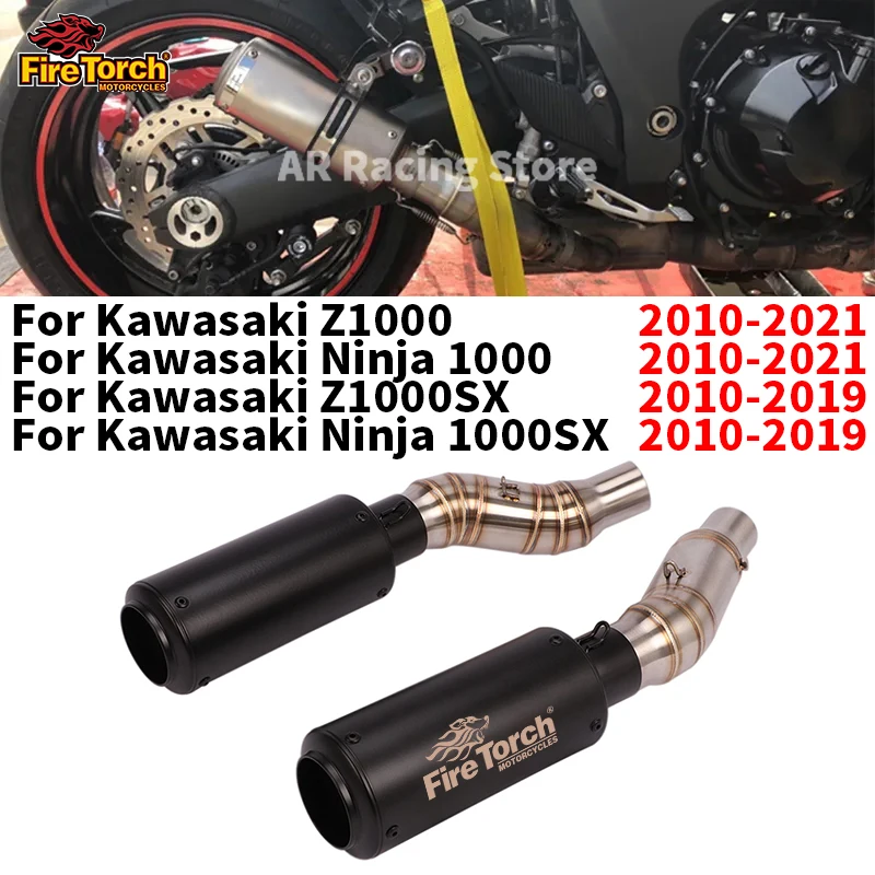 Full System Motorcycle Exhaust Escape For Kawasaki Z1000 SX 2010 - 2021 Modified Muffler Middle Link Pipe With DB Killer