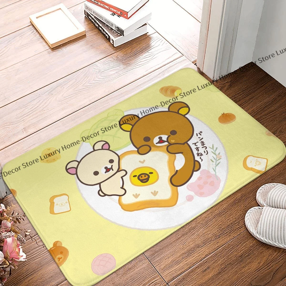 Rilakkuma Bear Anti-Slip Doormat Kitchen Mat Eat Hallway Carpet Welcome Rug Indoor Decorative