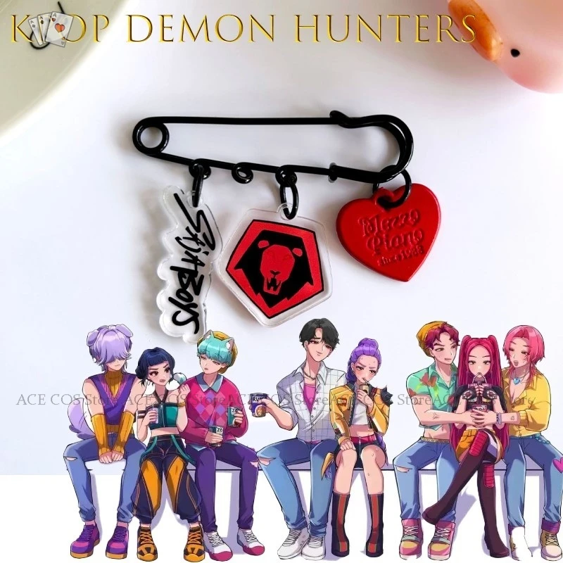 

KPopDe Mon Hunters Party HUNTRIX Saiaboy Acrylic Brooch Pin Anime Character Accessory Halloween Costume Party