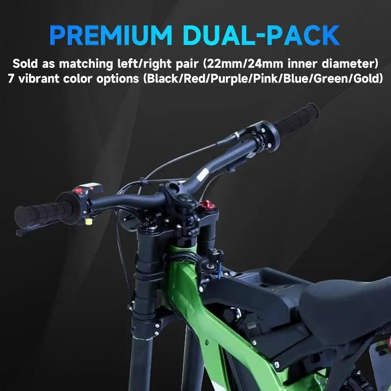 Universal Motorcycle Rubber Handle Grips Waterproof Non Slip Soft Grip Fit 7/8