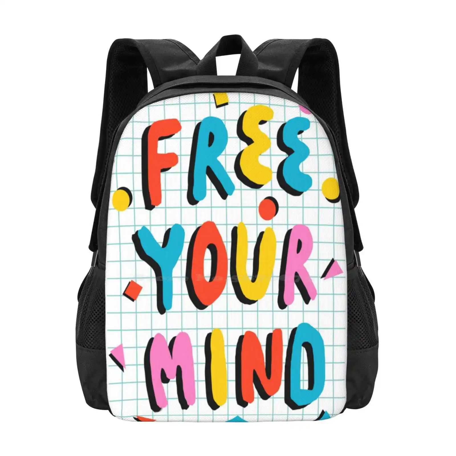 Hella' - Retro 80'S Throwback Vibes Typography Neon Positivity Hot Sale Schoolbag Backpack Fashion Bags Hella Retro 80S