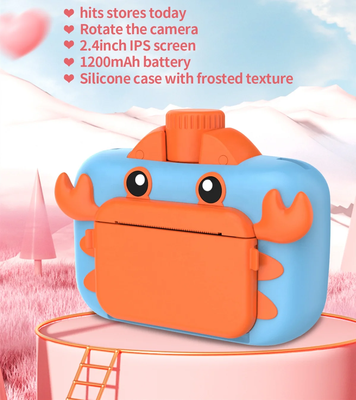 لعبة طباعة الصور الحرارية طابعة صور فورية للأطفال مع ملصقات متنوعة #3