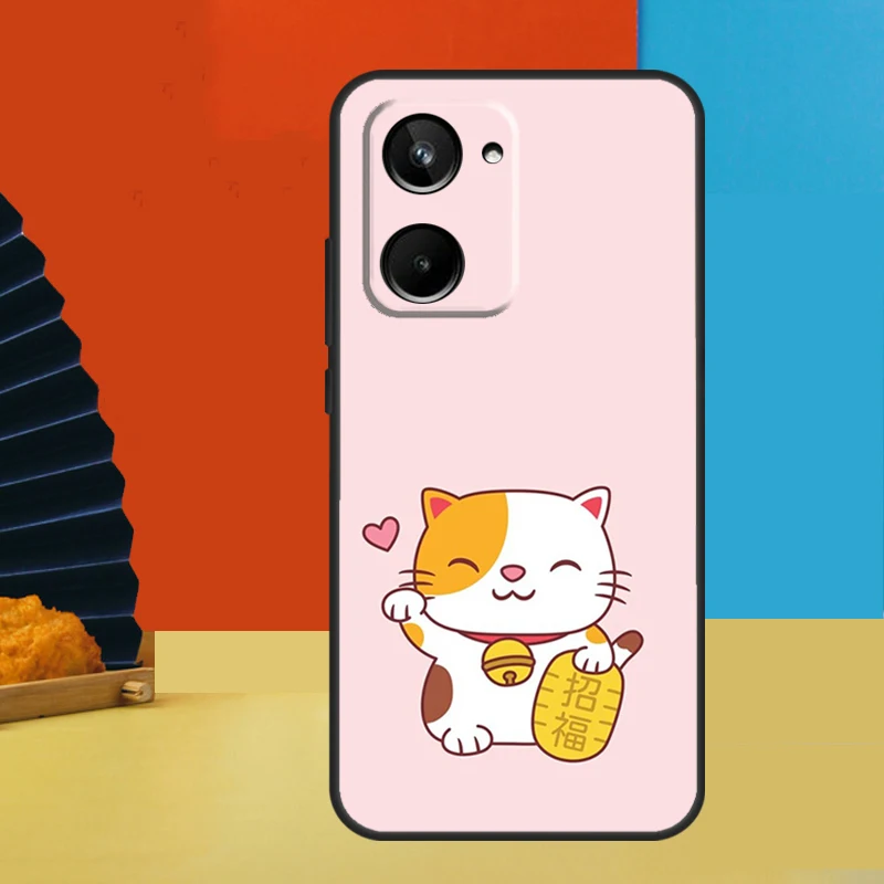 Lucky Cat Maneki Neko Japanese For Realme 11 9 10 12 Pro Plus C55 C53 C51 C33 C31 C30 C25s C21Y C15 C11 GT3 GT Neo 5 Case