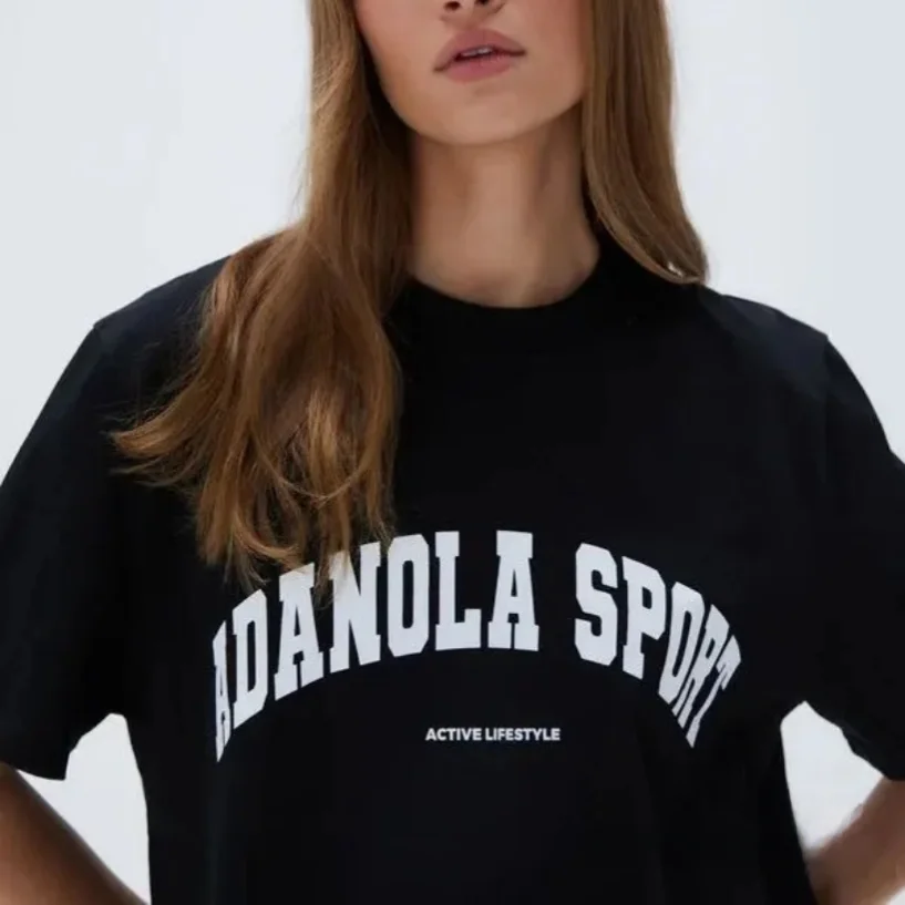 

ex Хлопковая футболка круглая Ne ort Sve Sport Fitn Street Sle Летняя повседневная одежда черного цвета