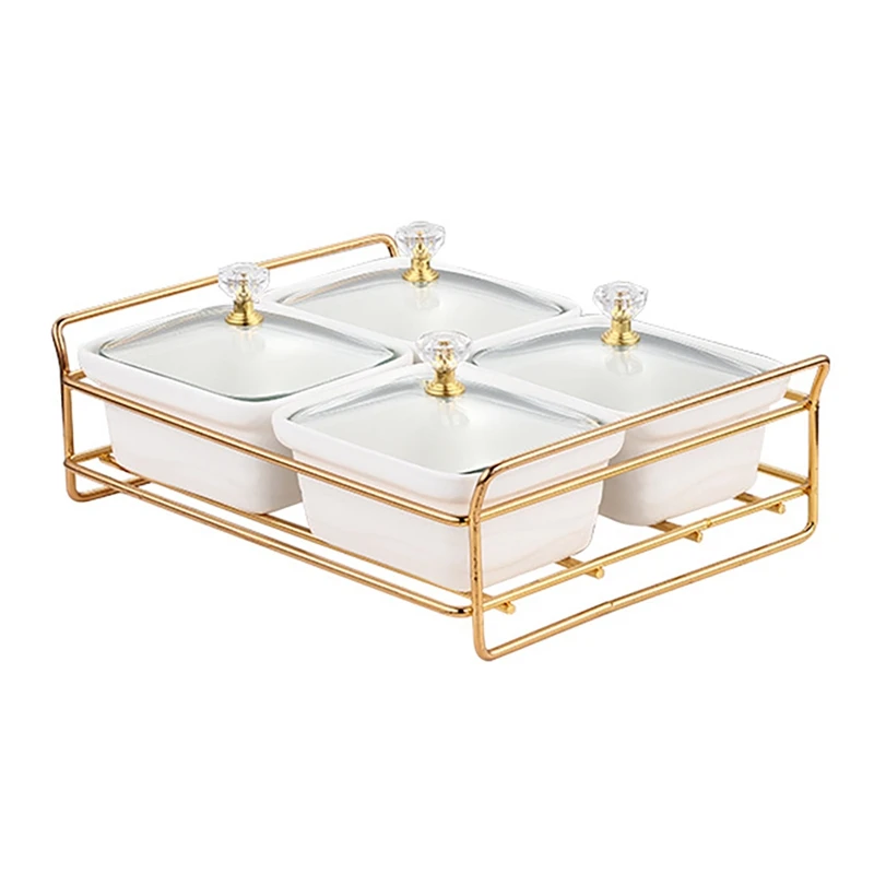 

Luxury Fruit Plate Dried Fruit Plate Creative Compartment Candy Plate With Lid For Home Use Living Room Coffee Table