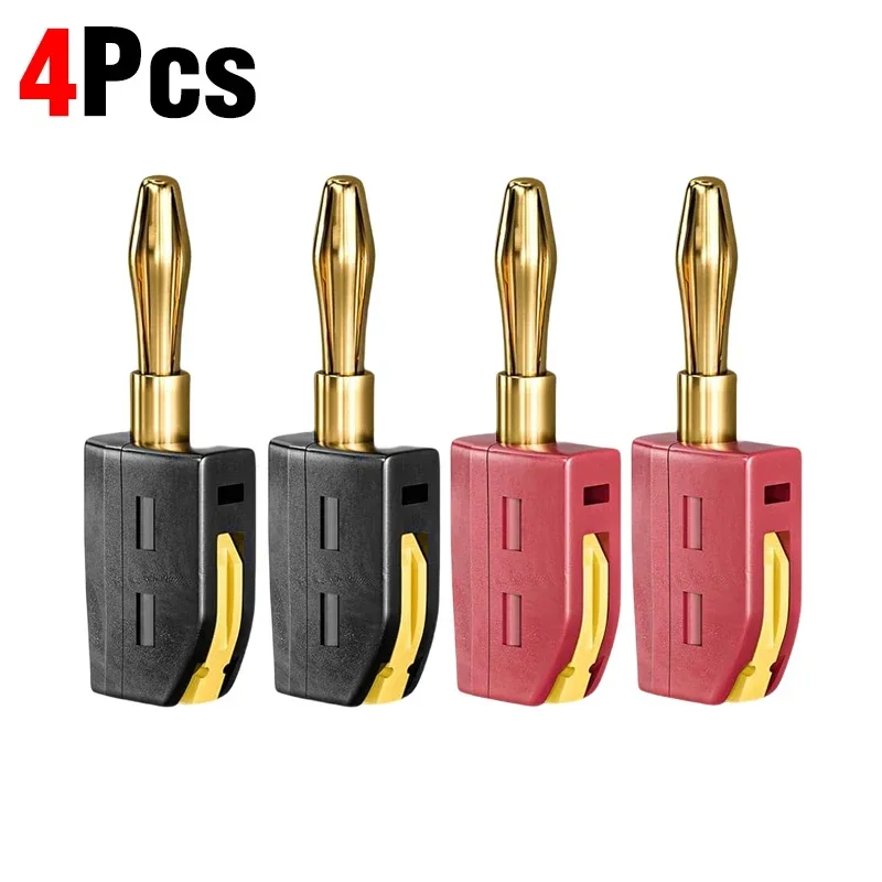 1-6PCS Tragbare 32A 4mm Bananen Stecker Solderless Quick Connect Hohe Strom Vergoldete Anschlüsse audio Kupfer Lautsprecher Verstärker – Detail 5