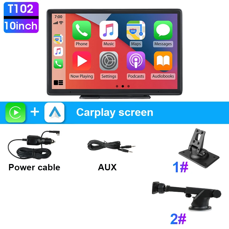 JMCQ 7/10 inch Carplay Auto Smart Screen multimedia Videospeler Draadloze Carplay Android Auto Autoradio voor Apple Android Stereo