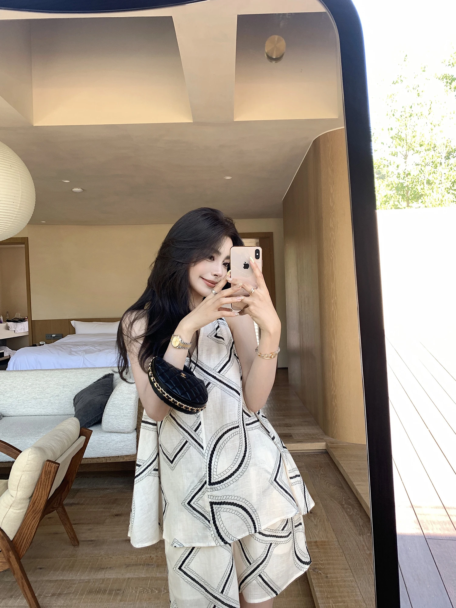 

Lilylikes Sicilian Summer Half-summer Women's Scent plus Relaxation Flax Rayon Holiday Set Casual Style Three-piece Suit