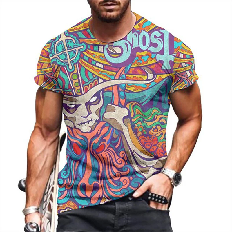 Summer Ghost Band T-Shirts 3D Print Streetwear Men Women Hip Hop Fashion Oversized Short Sleeve T Shirt Male Tees Tops Clothing