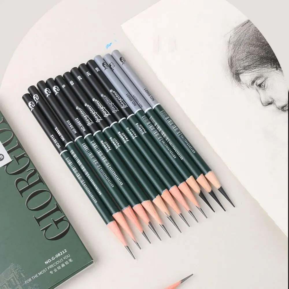 

Design Pen Smooth Sketching Pencil Soft Painting Charcoal Pencil Durable Black Drawing Pencil Set Artist Pencils