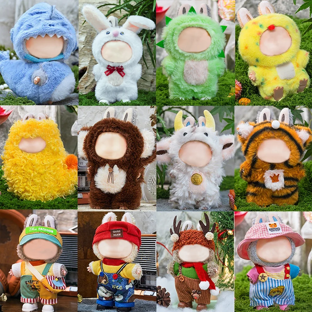 

Doll Clothes 17cm Doll Outfits Mini Plush Toy Luxury Dinosaur Shaped Clothing DIY Pendant Dress Up Accessories Fashion Design