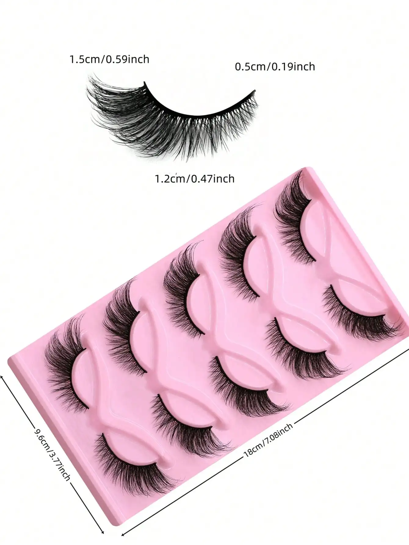 5 Paar Cat-Eye-Wimpern, flauschige, voluminöse, falsche Wimpernverlängerungen, 3D-Natur-Look, wiederverwendbare Wimpern – Detail 4
