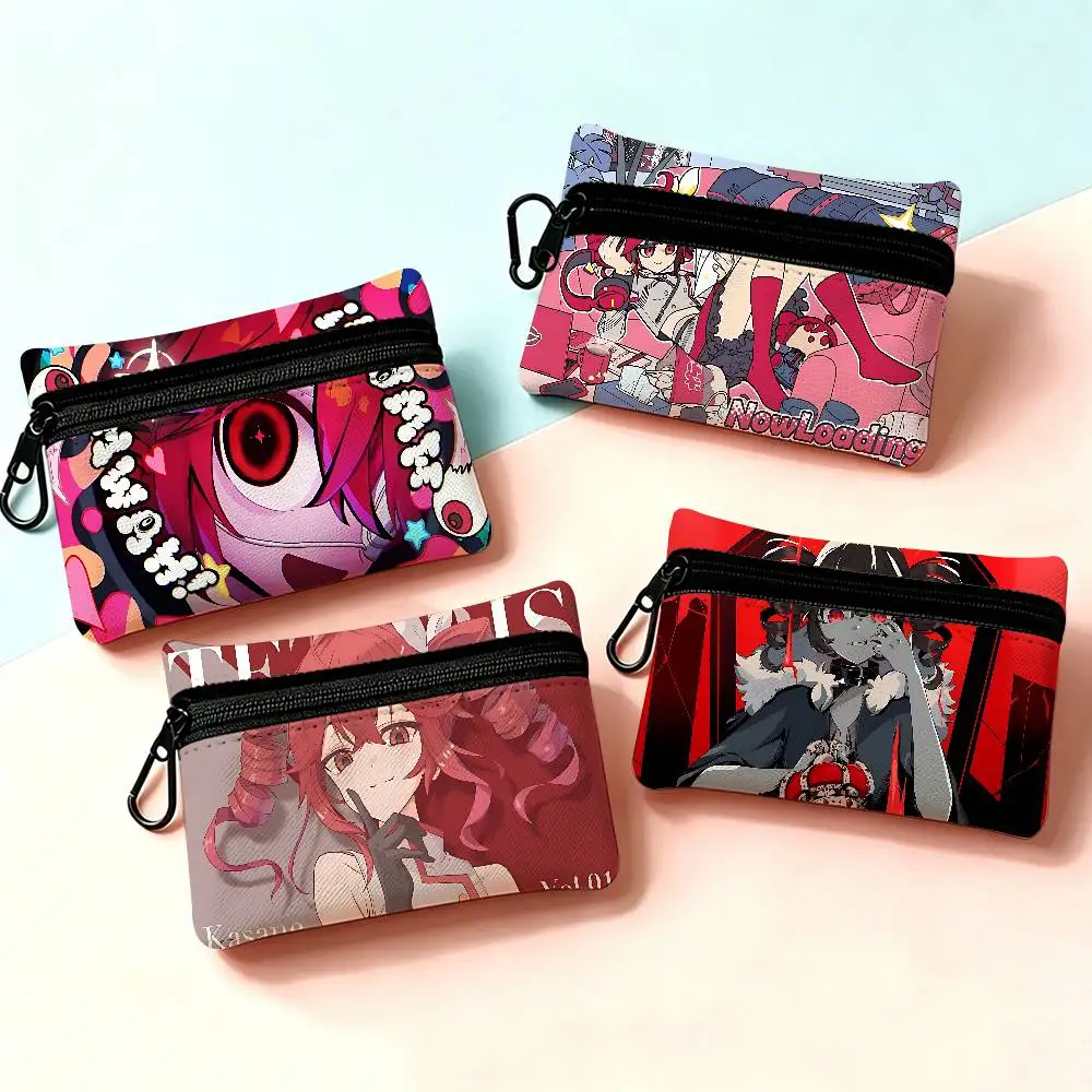 Popular Singer Kasanes Teto Portable Oxford Fabric Mini Wallet Carabiner Design Small Coin Bag For Cards Keys Earphones