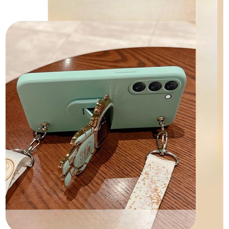 Crossbody Lanyard Astronaut Bracket Phone Holder Case For Samsung Galaxy A15 A25 A35 A55 A14 A24 A34 A54 A05 A05S A04 A04E A04S