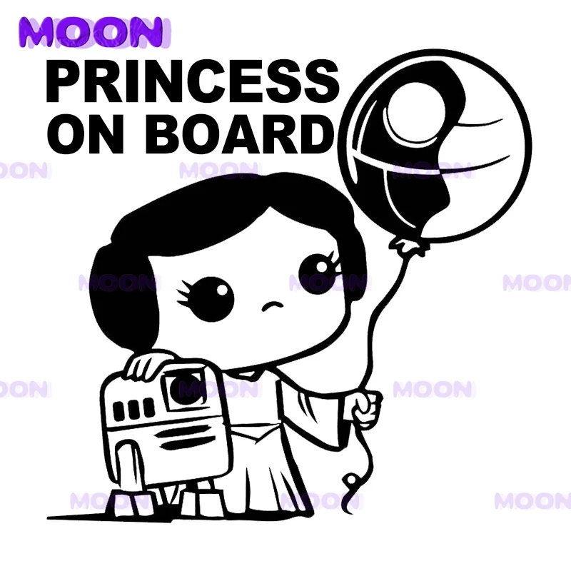 Cute Baby Princess on Board Car Stickers Vinyl Decal Motorcycle Decorative Accessories Creative Decor