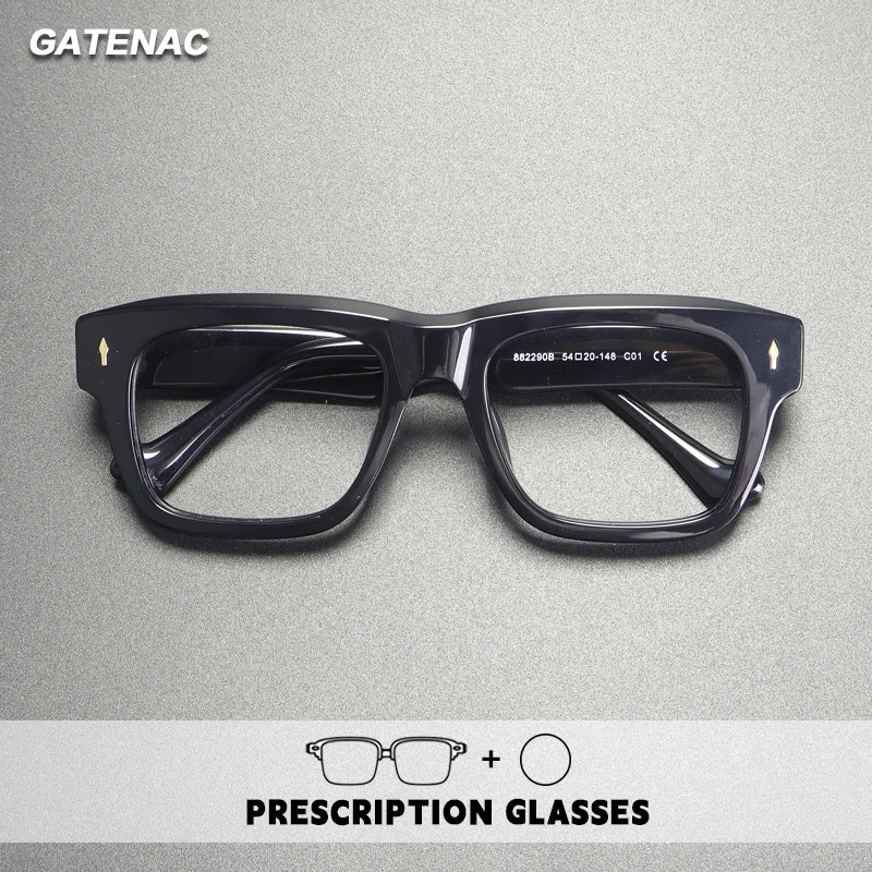 

Gatenac Handmade Anti Blue Light Reading Glasses Photochromic Prescription Large Glasses Frame Men Myopia Progressive Eyewear
