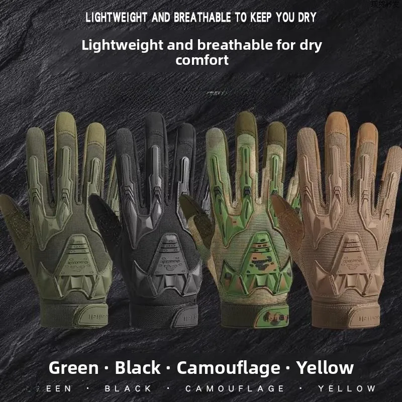 tactical-full-finger-men's-gloves-outdoor-mountain-biking-motorcycle-protective-anti-fall-wear-resistant-touchscreen-compatible