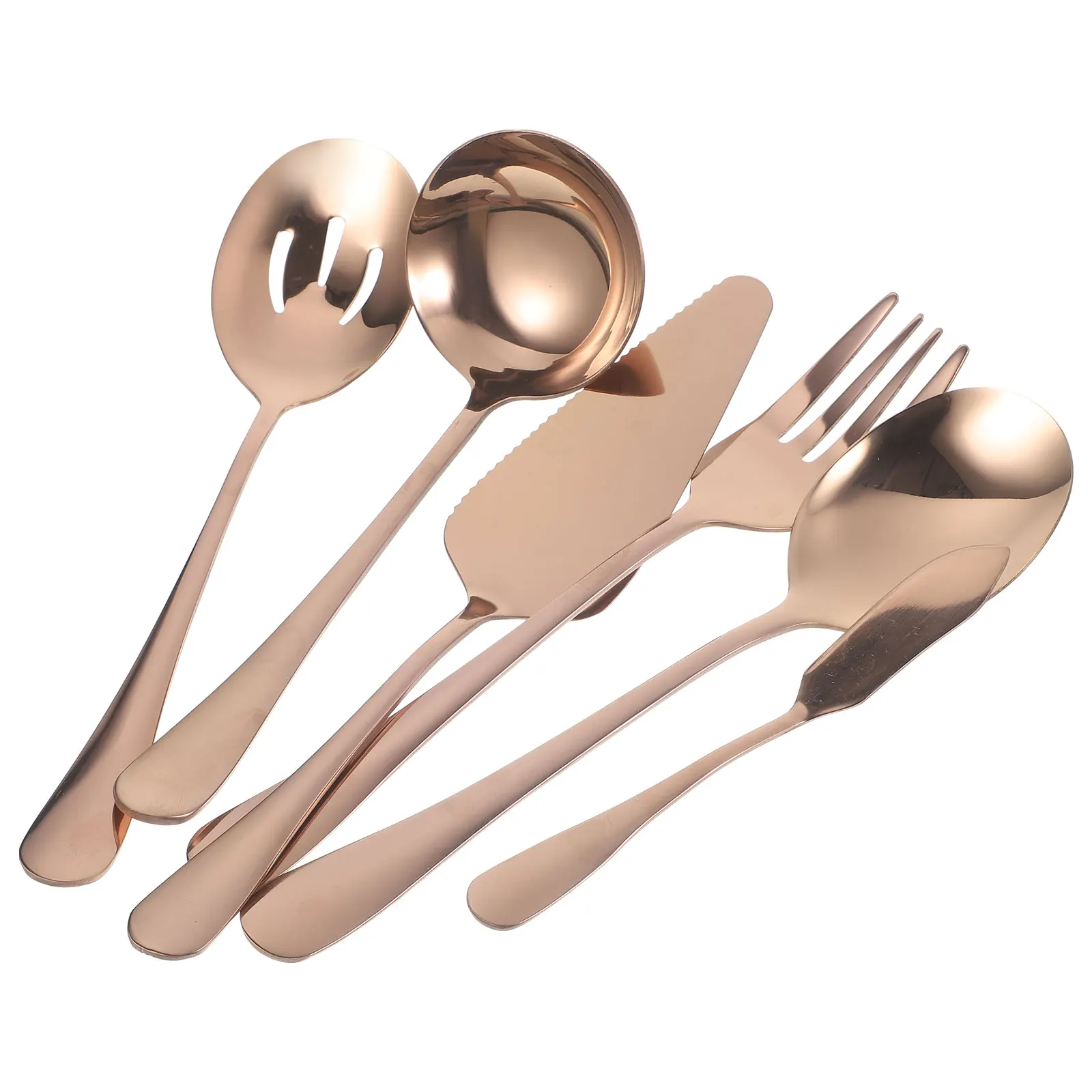 

Stainless Steel Set Ergonomic Serving Utensils Set Stainless Steel H Fork Spoon Serving Kit Reusable Tableware Dinnerware