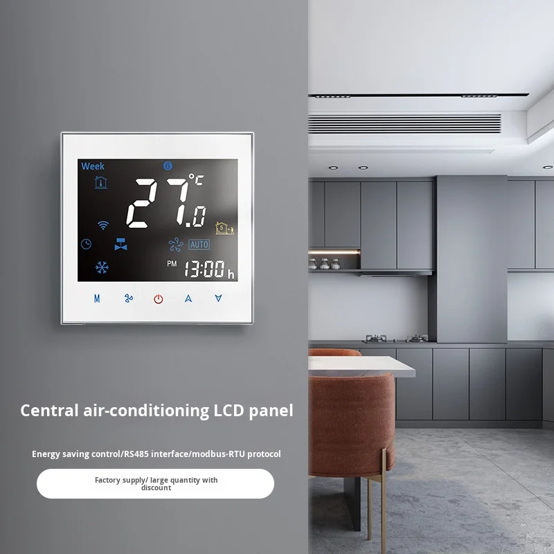 Smart Digital Display Central Air Conditioner Thermostat Panel Home WiFi Fan Coil Switch Wired