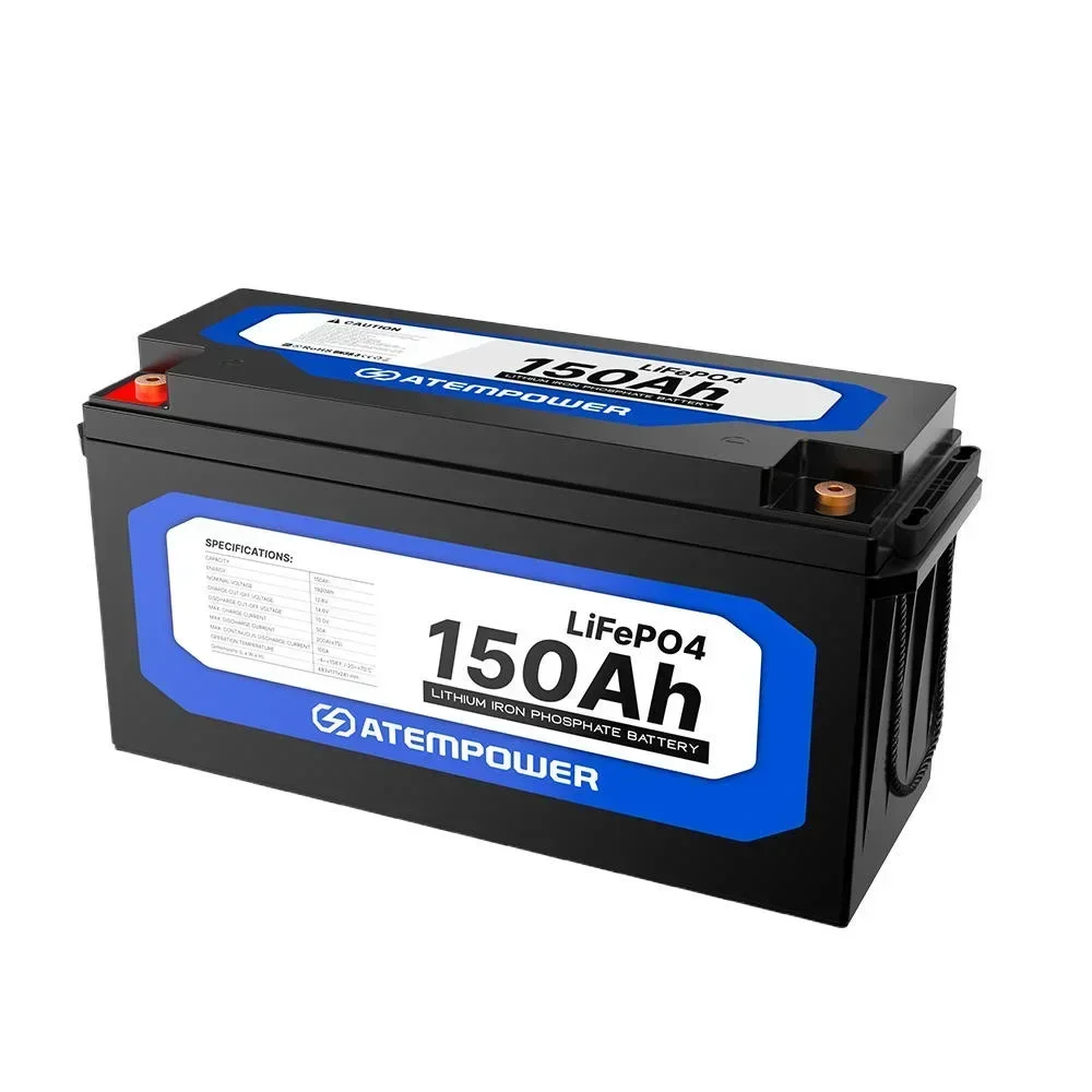 ATEM POWER Lightweight Deep Cycle BMS Safety 4WD 12V 150Ah LiFePO4 Lithium Iron Phosphate Battery