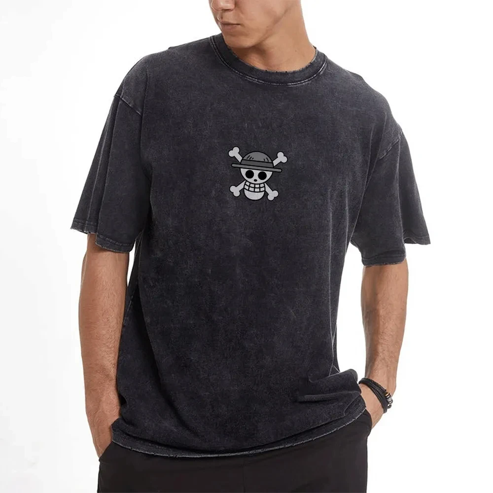 ワンピース アニメ スーパークールでトレンディなカジュアルプリントTシャツ、ストリートスタイル半袖、男性にも女性にも適しています