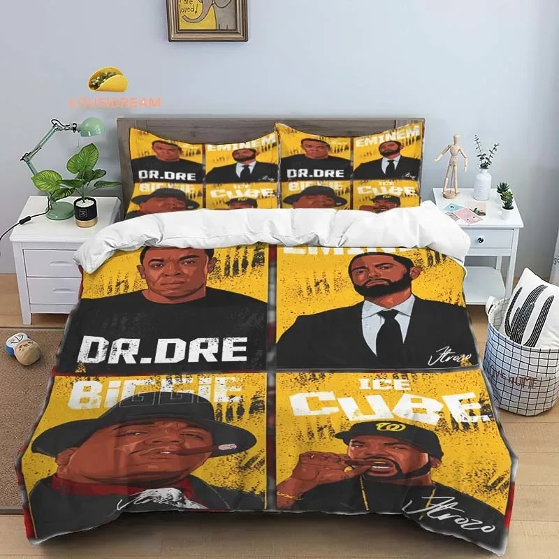 

Rapper Hiphop Dr. Dre Sheets Quilt Covers Bedding Dormitory Sheets Three-piece Bedding Set Three-piece Soft Warm Bedding Set