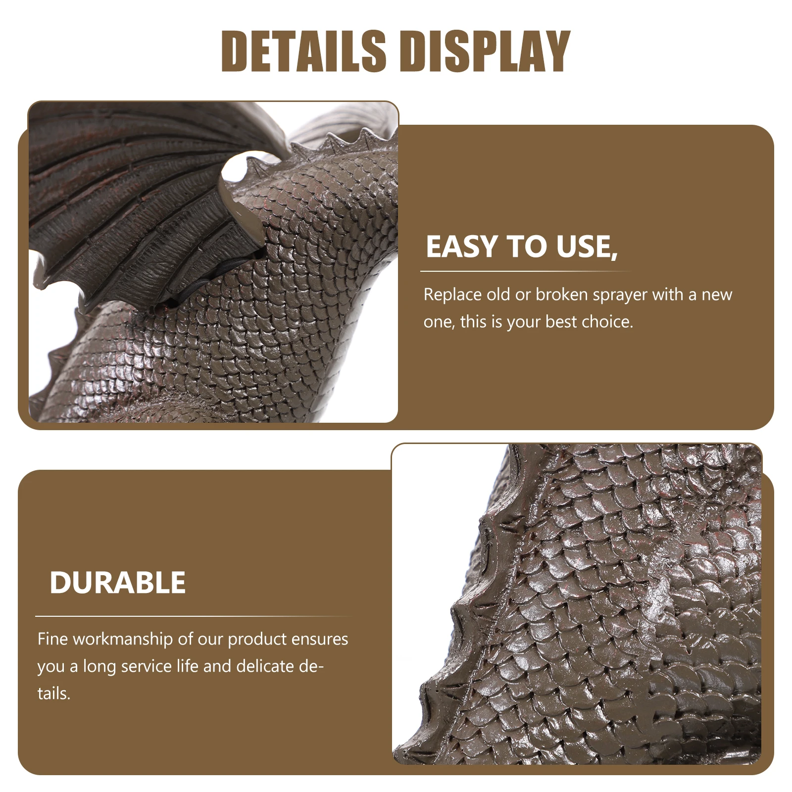 

Dragon Statue Fountain Nozzle Statue Sprayer Resin Durable Decorative Fountain Spray Nozzle Decorative Garden nament Pond Pool