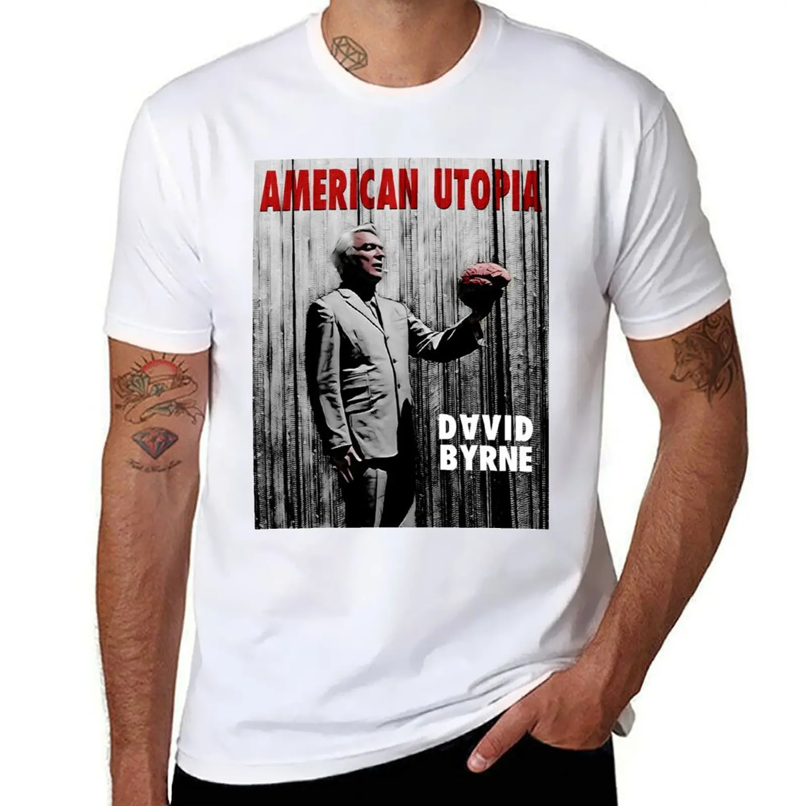 

American Utopia by David Byrne T-Shirt cotton tshirt 100% t shirt custom print T-Shirt