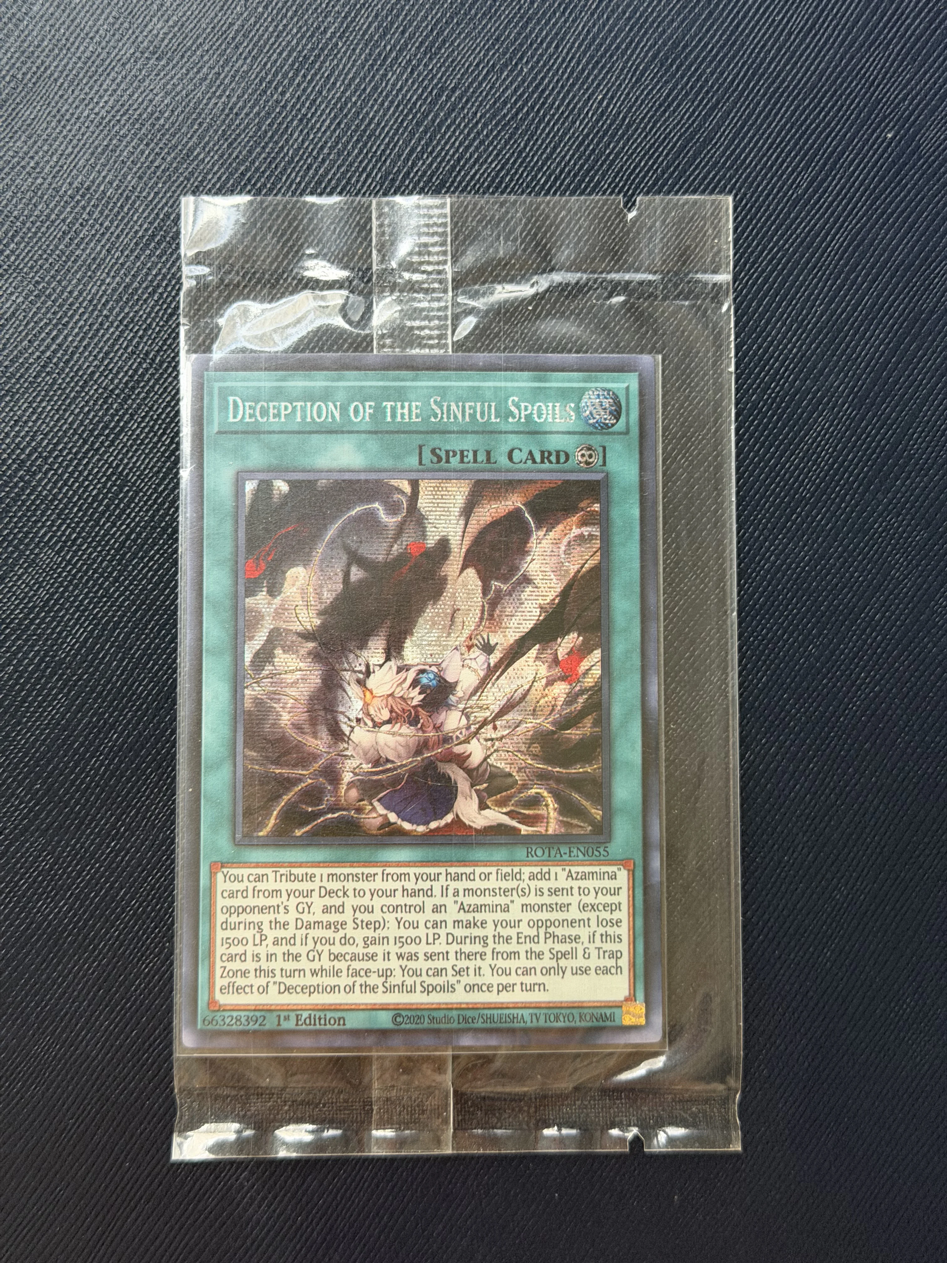 Yu-Gi-Oh! DIY Custom Card Deception of the Sinful Spoils ROTA-EN055 Holographic Collectible Gift for Anime Fans Kids TCG Players