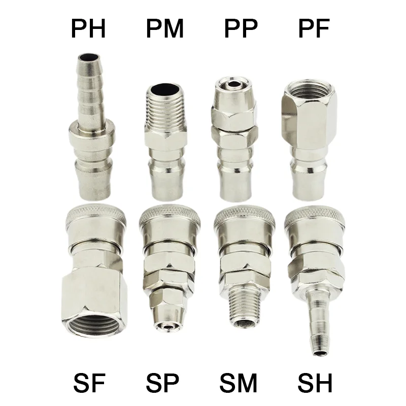 304 Stainless Steel Pneumatic Quick Coupler Connector Quick Release Air Fitting For Hose Compressor SP20 PP20 SH20 PH20