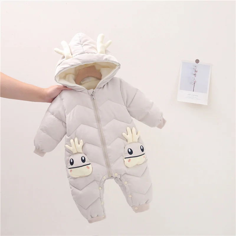 Infant Thick Velvet Rompers Clothing Winter Autumn Padded Warm Onesie Baby Girl Boy Jumpsuit Kids Overalls Newborn Down OnePiece