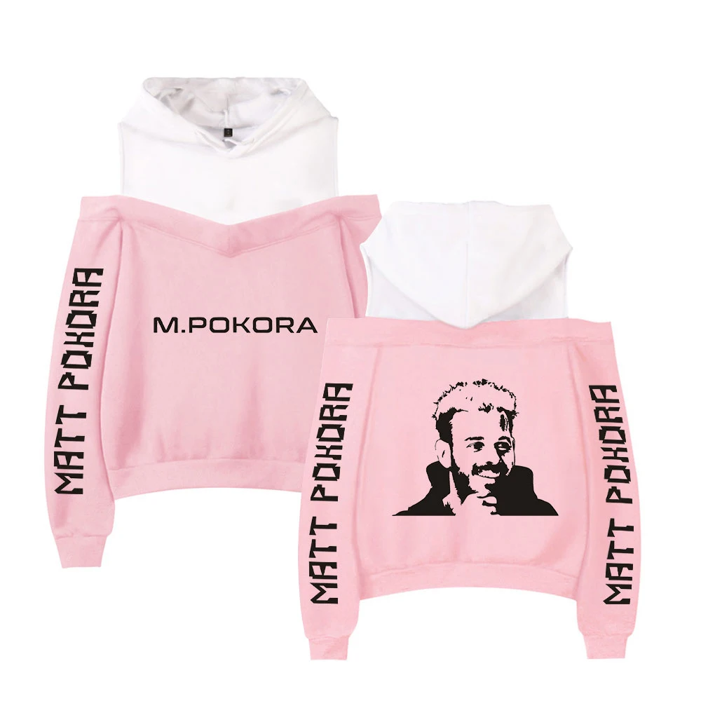 Rapper M. Pokora Hoodies Female Off Shoulder Sweatshirt Women's Pullover Harajuku Streetwear Matt Pokora Fashion Clothes