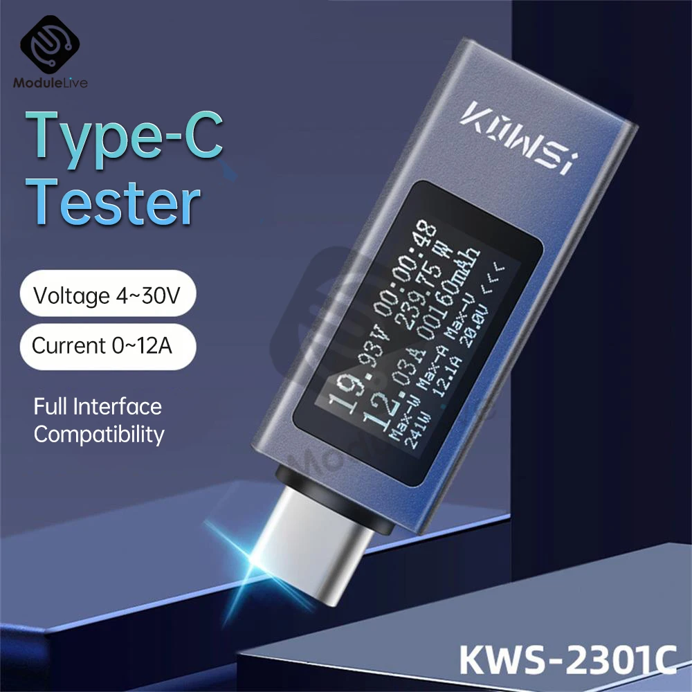 

11 in 1 Type-C Tester Digital Voltmeter Amperimetro Current Voltage Meter Amp Volt Ammeter Detector Power Bank Charger Indicator