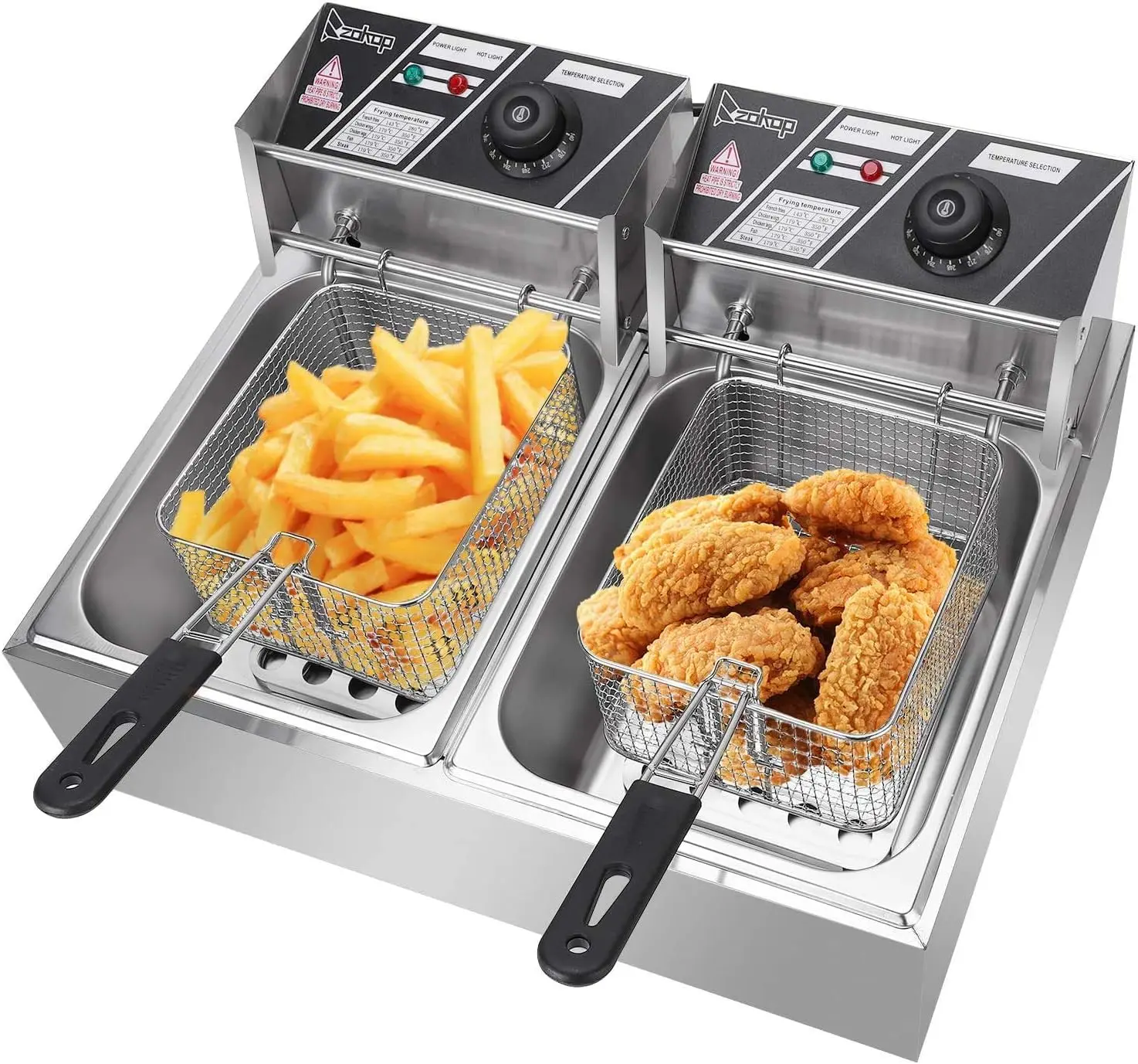 5000W  Deep Fryer, 12L Electric Dual Tank Deep Fryer