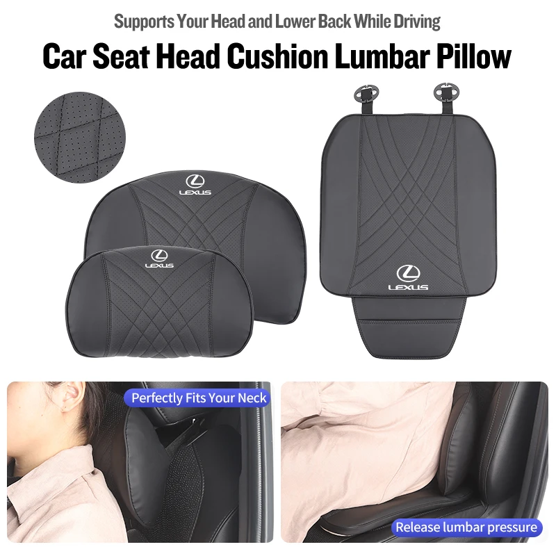 

Car Seat Headrest Lumbar Support Neck Pillow Cushion Backrest For Lexus CT200h ES250 ES300h IS250 IS200 GS300 GS460 GX470