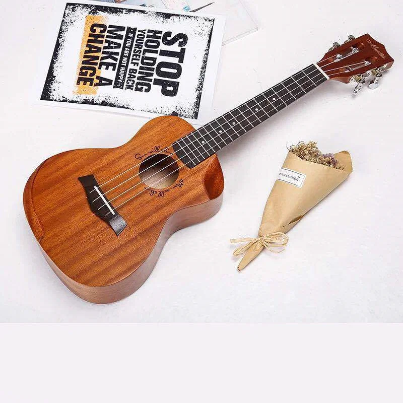 Ukulele 23 Inches All Mahogany Mini Electri Concert Acoustic Guitars 4 Strings Ukelele Install Pickup Travel Guitar Spruce